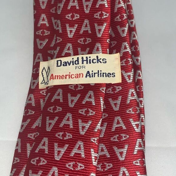 David Hicks Vintage Letter Necktie - A - Red - EUC - Picture 3 of 3
